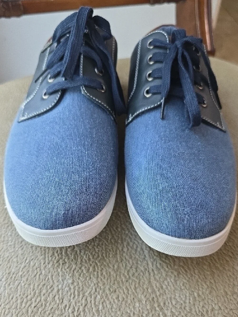 Bruno Marc Men's Rivera-01 blue denim sneakers Item#1021
